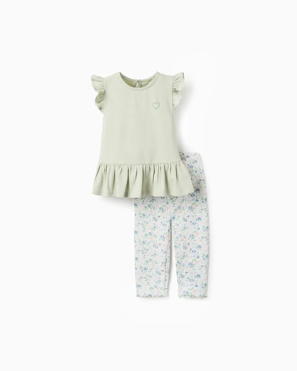 

Комплект для малыша из цветного трикотажа в рубчик Zippy