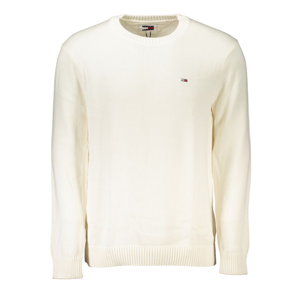 

Шикарный белый свитер из хлопка с круглым вырезом Tommy Hilfiger