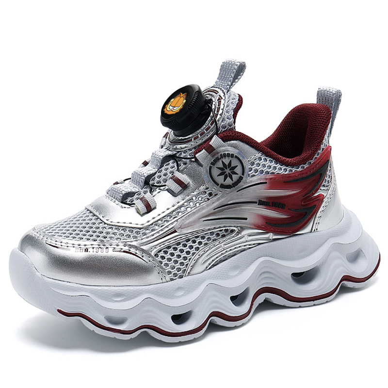 

Кроссовки для бега с низким верхом, устойчивые к истиранию, с отскоком, дышащие, легкие, с амортизацией, детские JIAFEIMAO, серый/красный