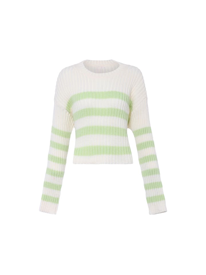 

Женский вязаный свитер в кремово-белом и лаймовом цветах myMo