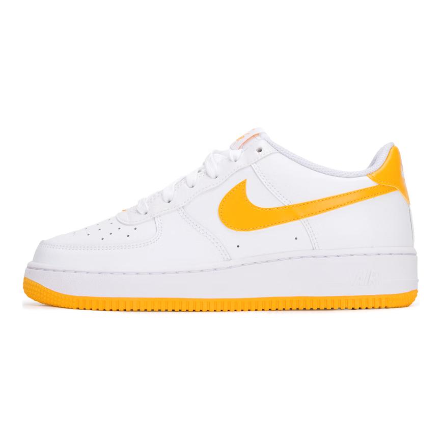 

Nike Детские кроссовки для скейтбординга Air Force 1 Low Top, белые, желтые