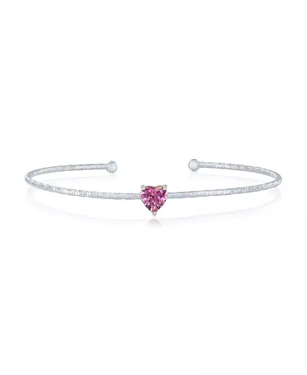 

Серебряный браслет с фианитами в форме сердца Simona, pink