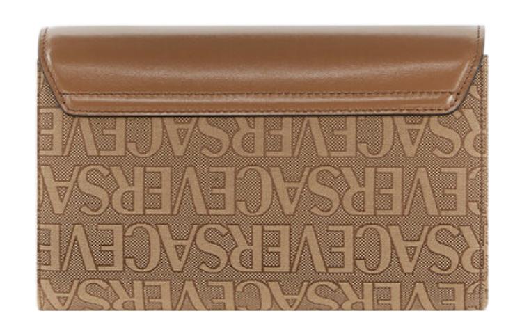 Сумка через плечо La Medusa Cotton с аппликацией из коровьей кожи женская коричневая VERSACE — фото 3