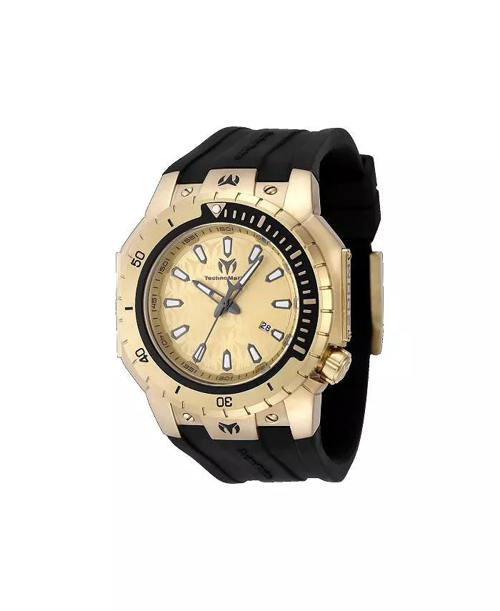 

Мужские часы TM-224010 Manta Sea Quartz 3 Hand Gold Dial TechnoMarine, черный