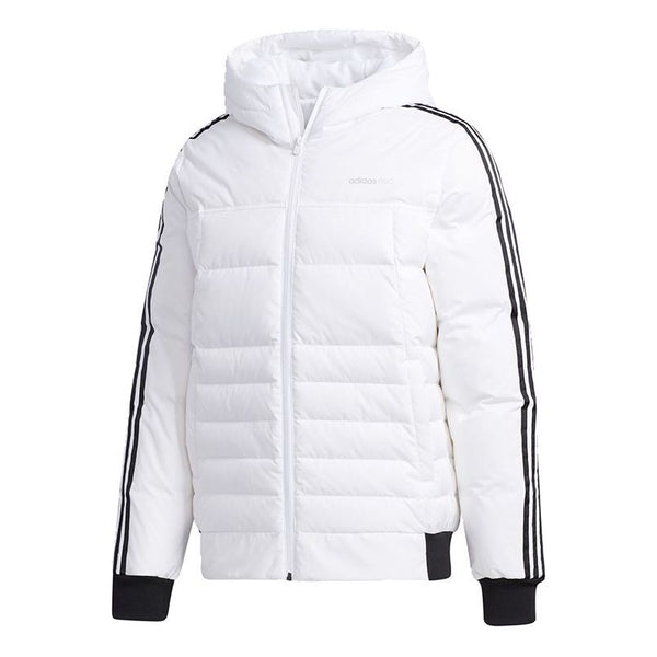 

Пуховик adidas neo M Sprt Dwn Puff Casual Sports hooded down Jacket White, белый