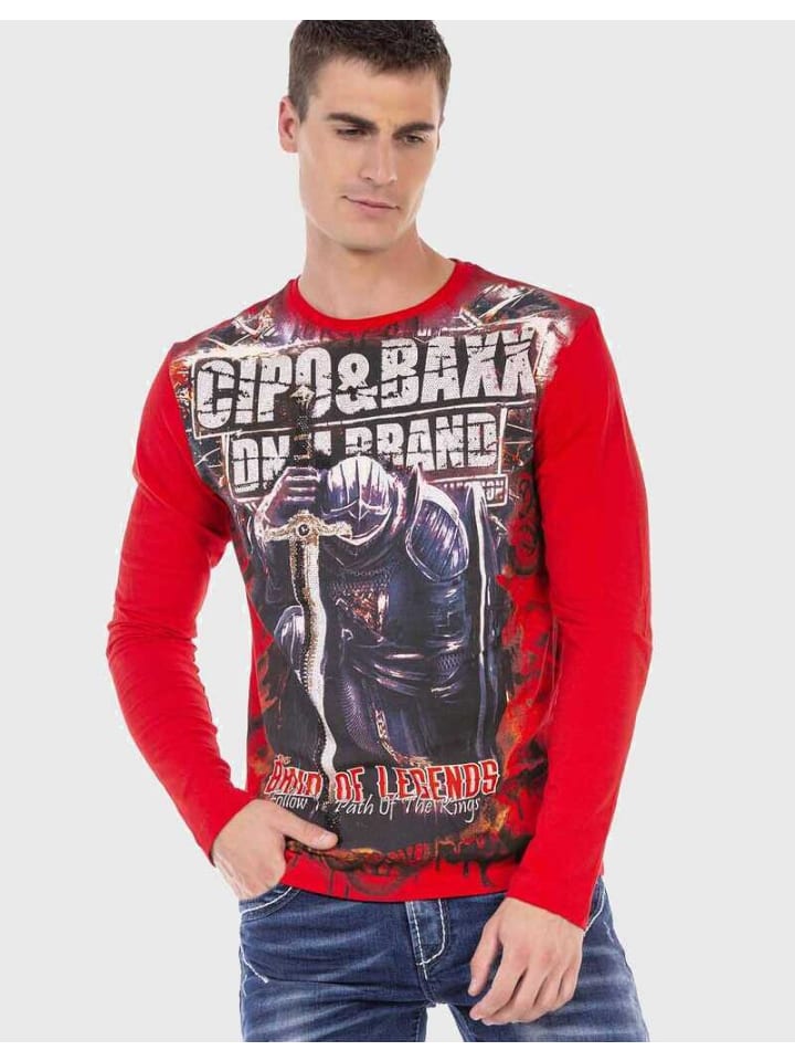 

Функциональный лонгслив Cipo & Baxx, красный