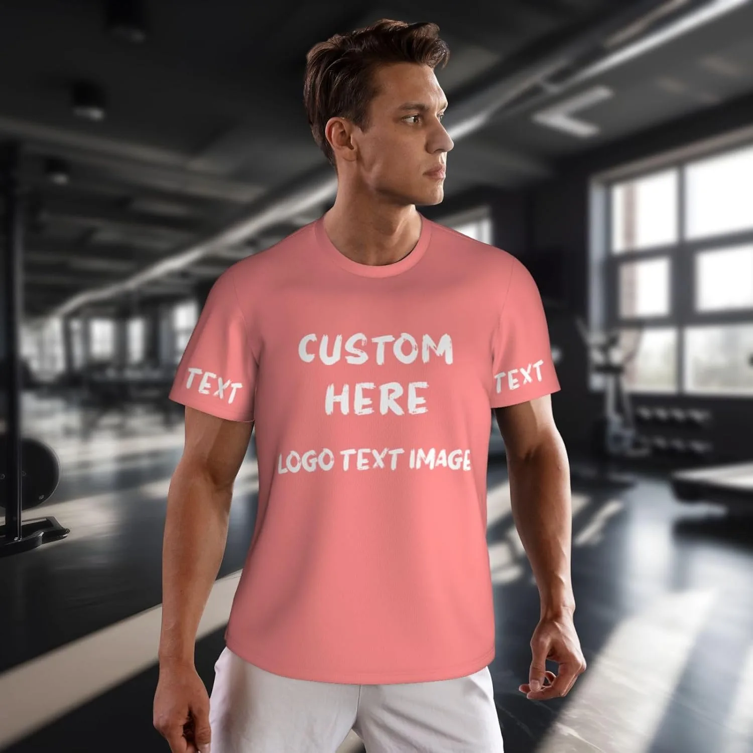 Футболка мужская Custom с принтом спереди и сзади — фото 4