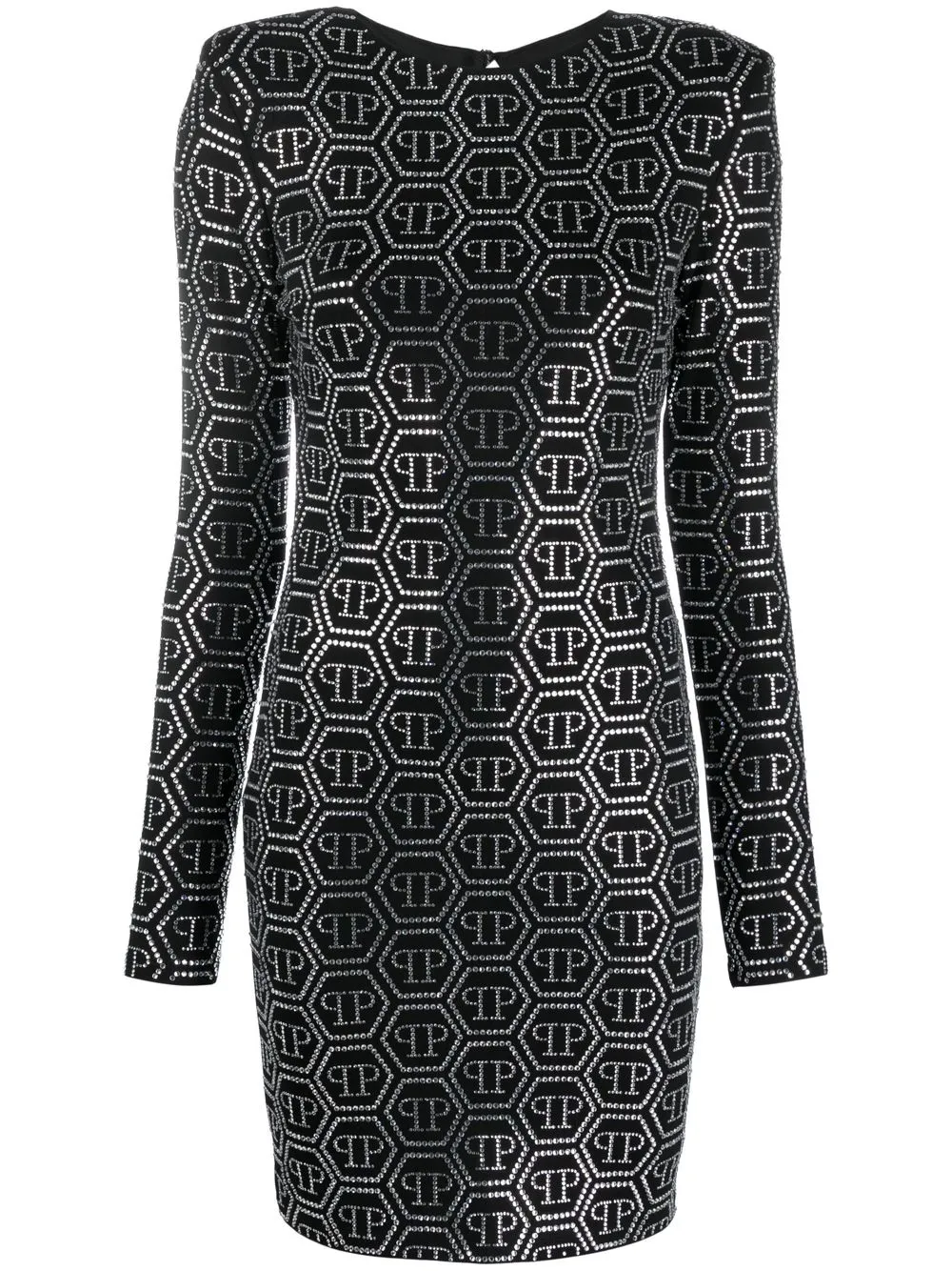 

Платье мини с пайетками Philipp Plein, черный