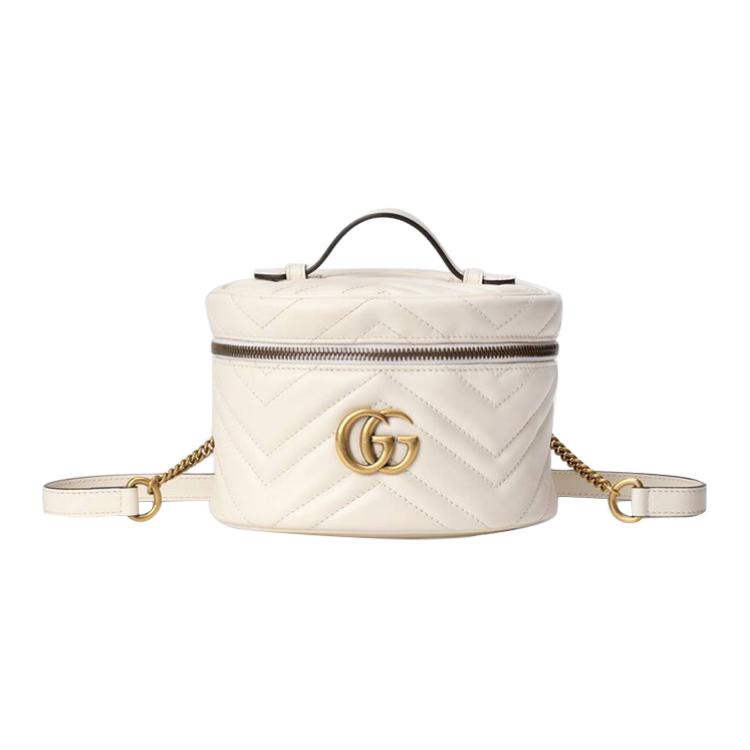 

Миниатюрный рюкзак GG Marmont из стёганой кожи белый женский GUCCI