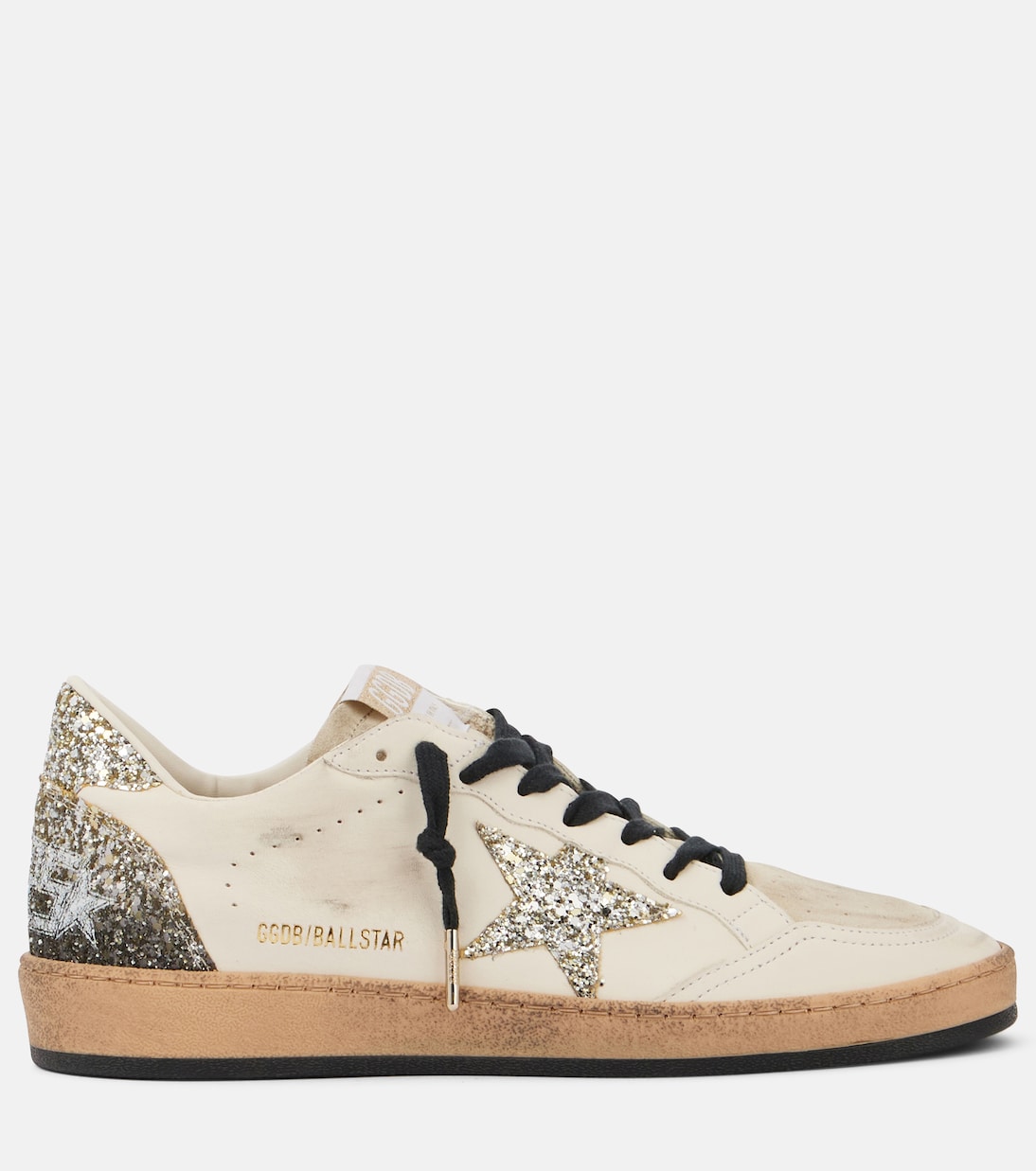 Кожаные кроссовки Ball Star Golden Goose, White/Seedpearl/Platinum/Black — фото 4