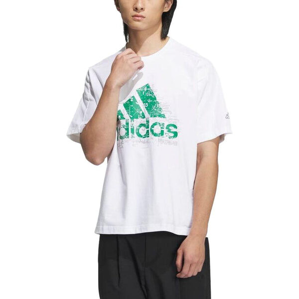 Футболка city escape свободный крой значок спорта графический короткий рукав футболка Adidas, белый — фото 2