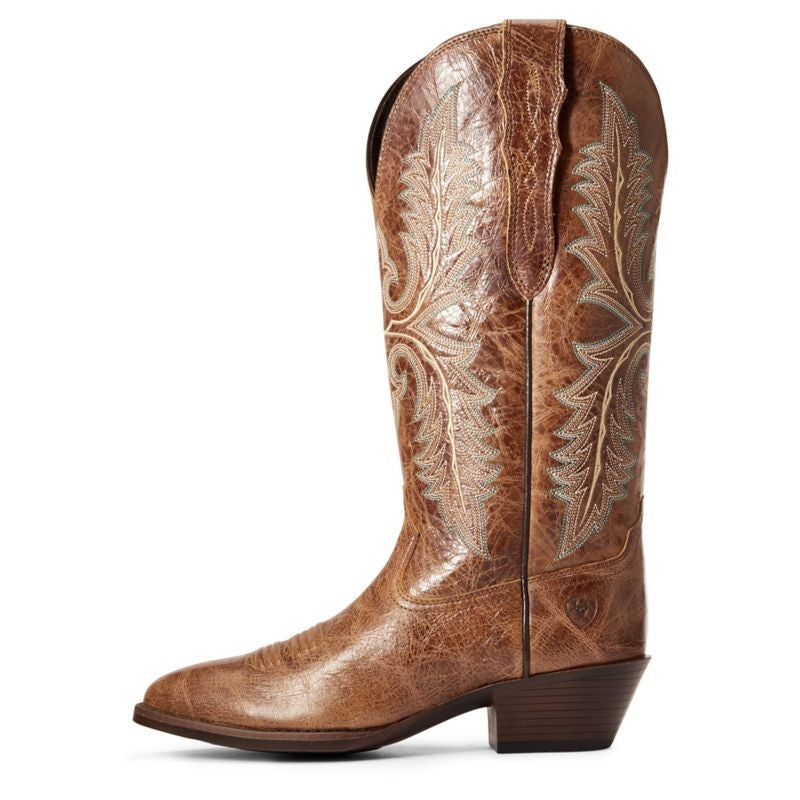 Женские ковбойские сапоги ARIAT кожаные с узором, коричневый — фото 4