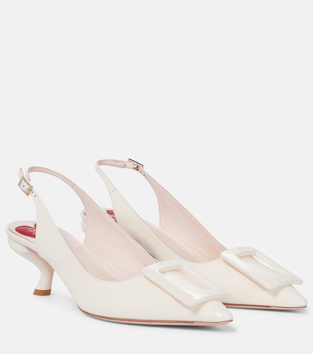 Туфли-лодочки Virgule из кожи с открытой пяткой Roger Vivier, Cire'