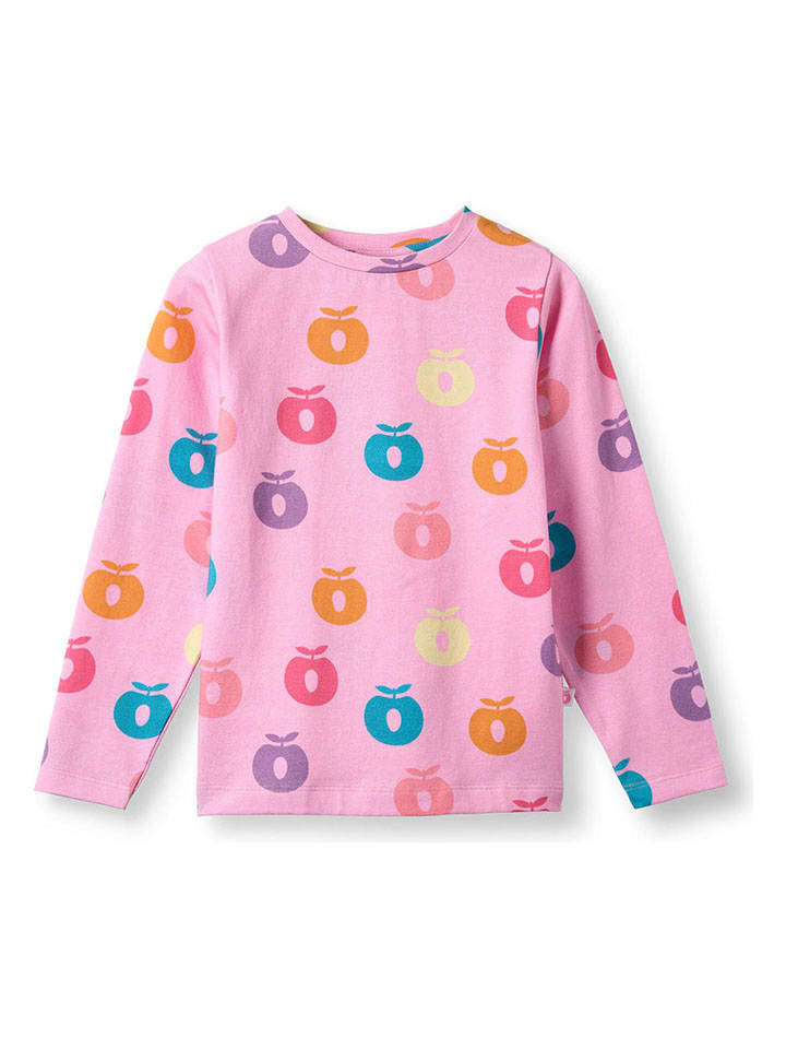 

Småfolk Футболка с длинными рукавами "Яблоки" розового цвета