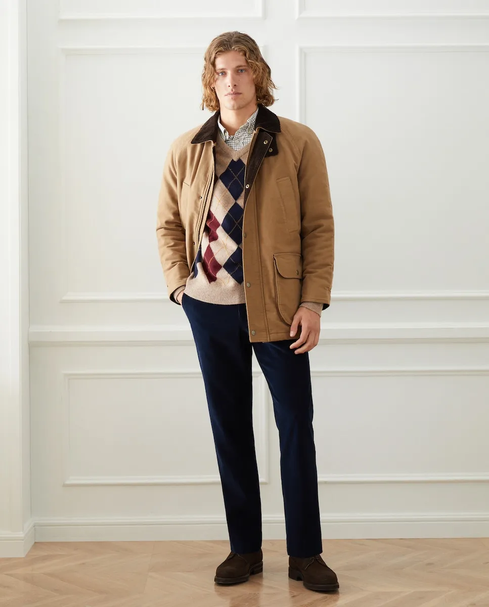 

Мужские вельветовые брюки прямого кроя Emidio Tucci, темно-синий