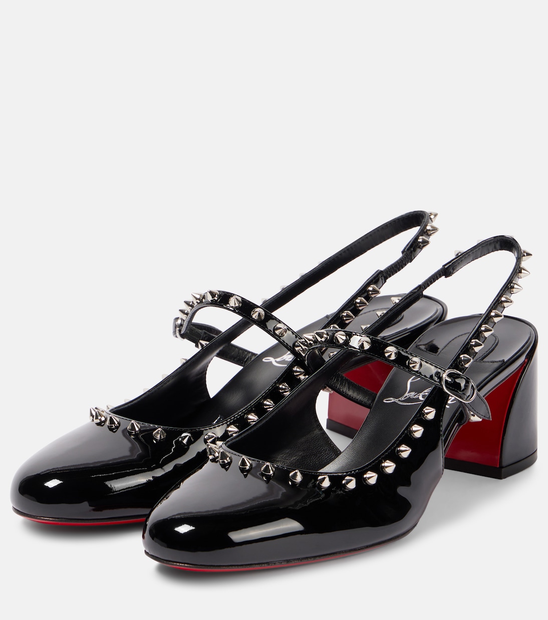 Janispikes 55 лакированные туфли Mary Jane Christian Louboutin, Black / Lin Black — фото 4