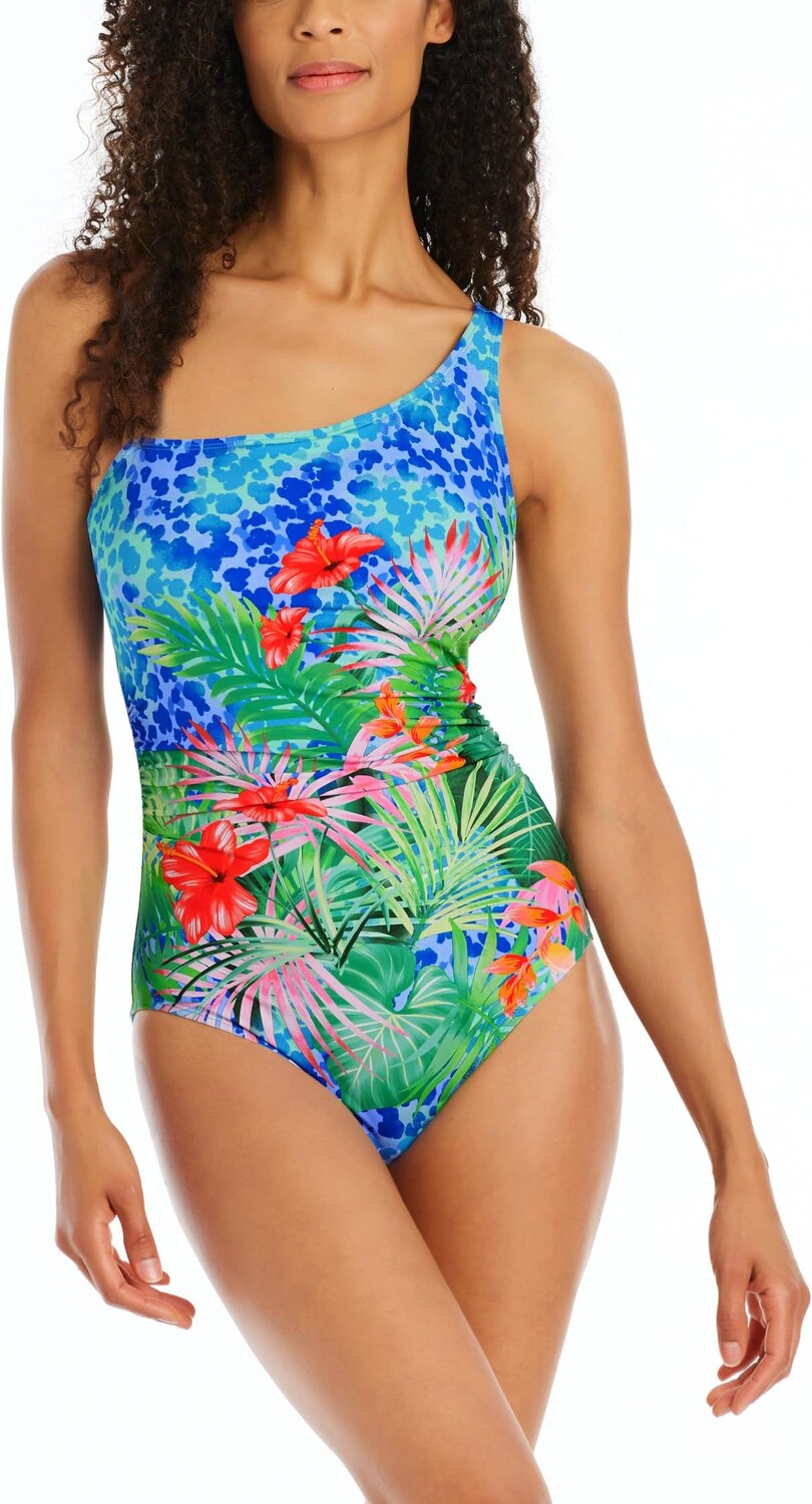 

Купальник Bleu Rod Beattie Tropical Flight One Shoulder Mio, разноцветный