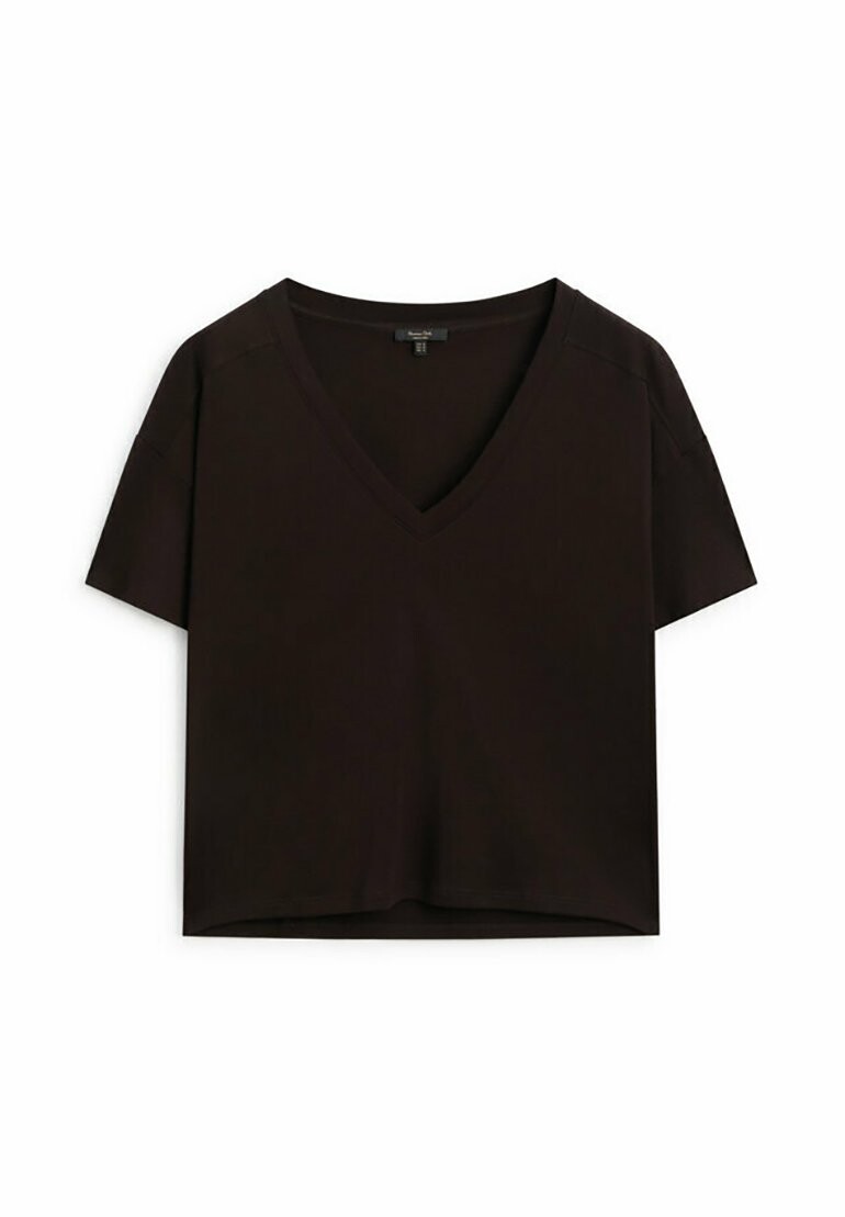 

Базовая футболка V-NECK Massimo Dutti, темно-коричневый