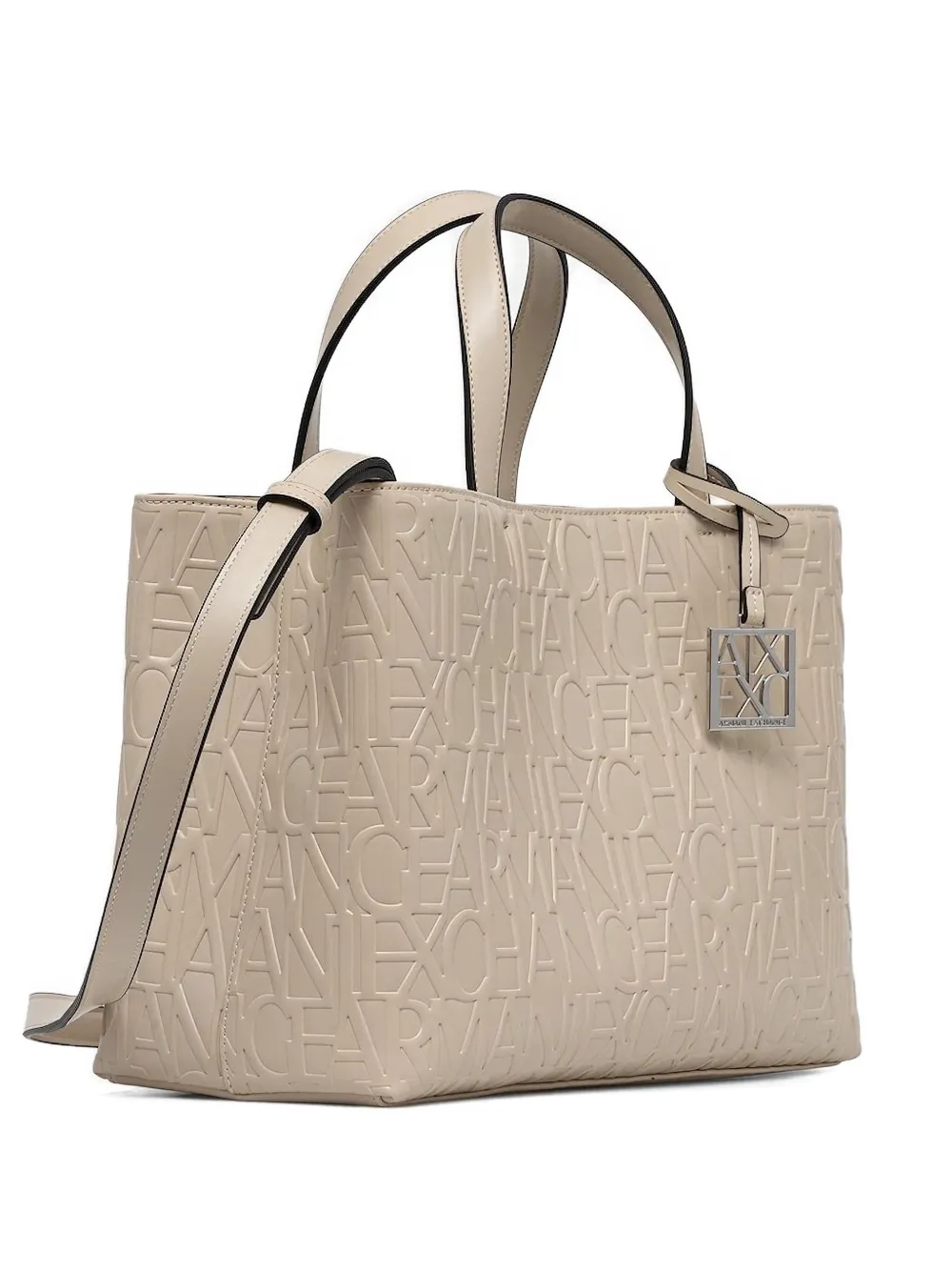 

Сумка-тоут среднего размера с монограммой Armani Exchange, нейтральный
