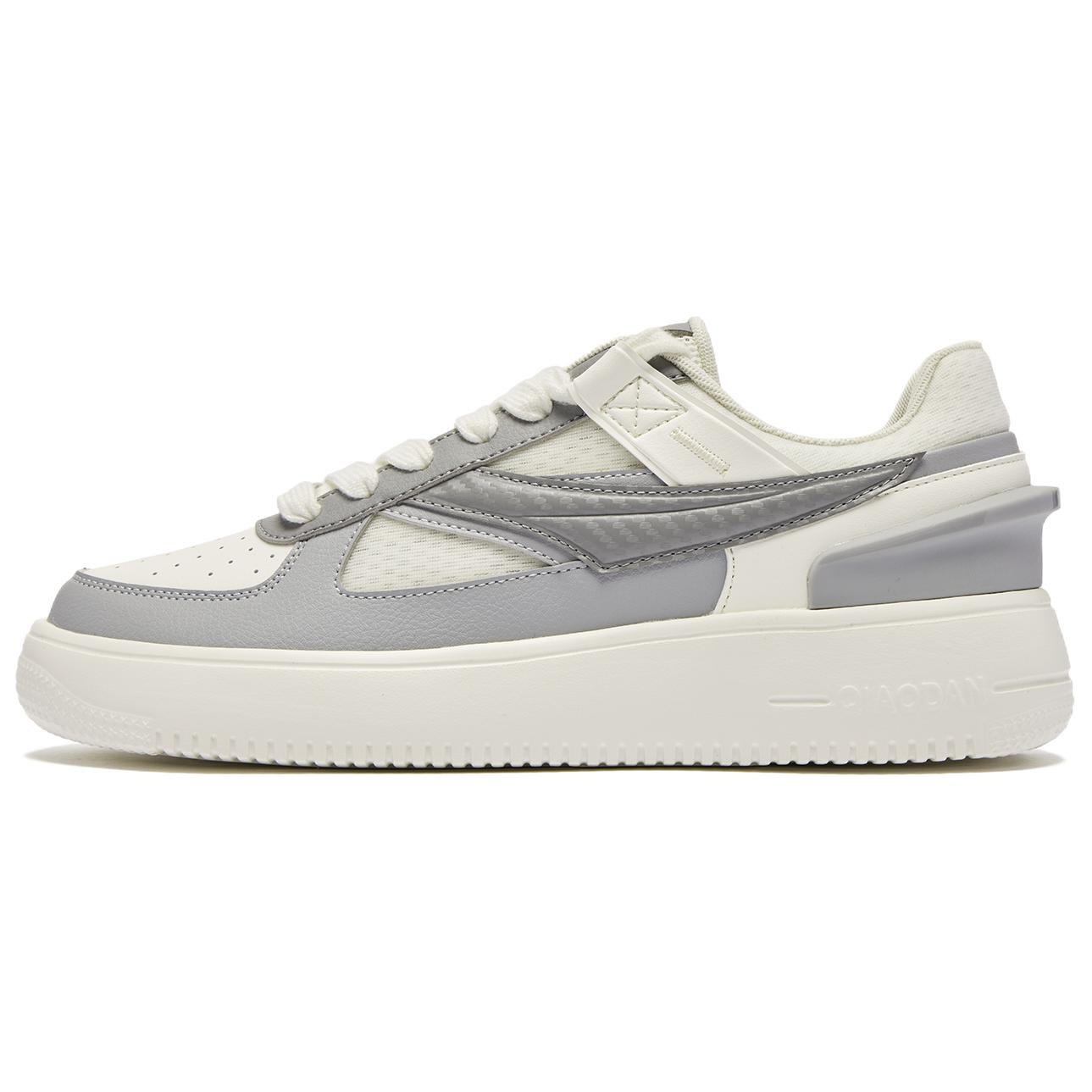 

QIAODAN Нескользящие износостойкие низкие кроссовки для скейтбординга, мужские, цвет слоновой кости, чисто-серый