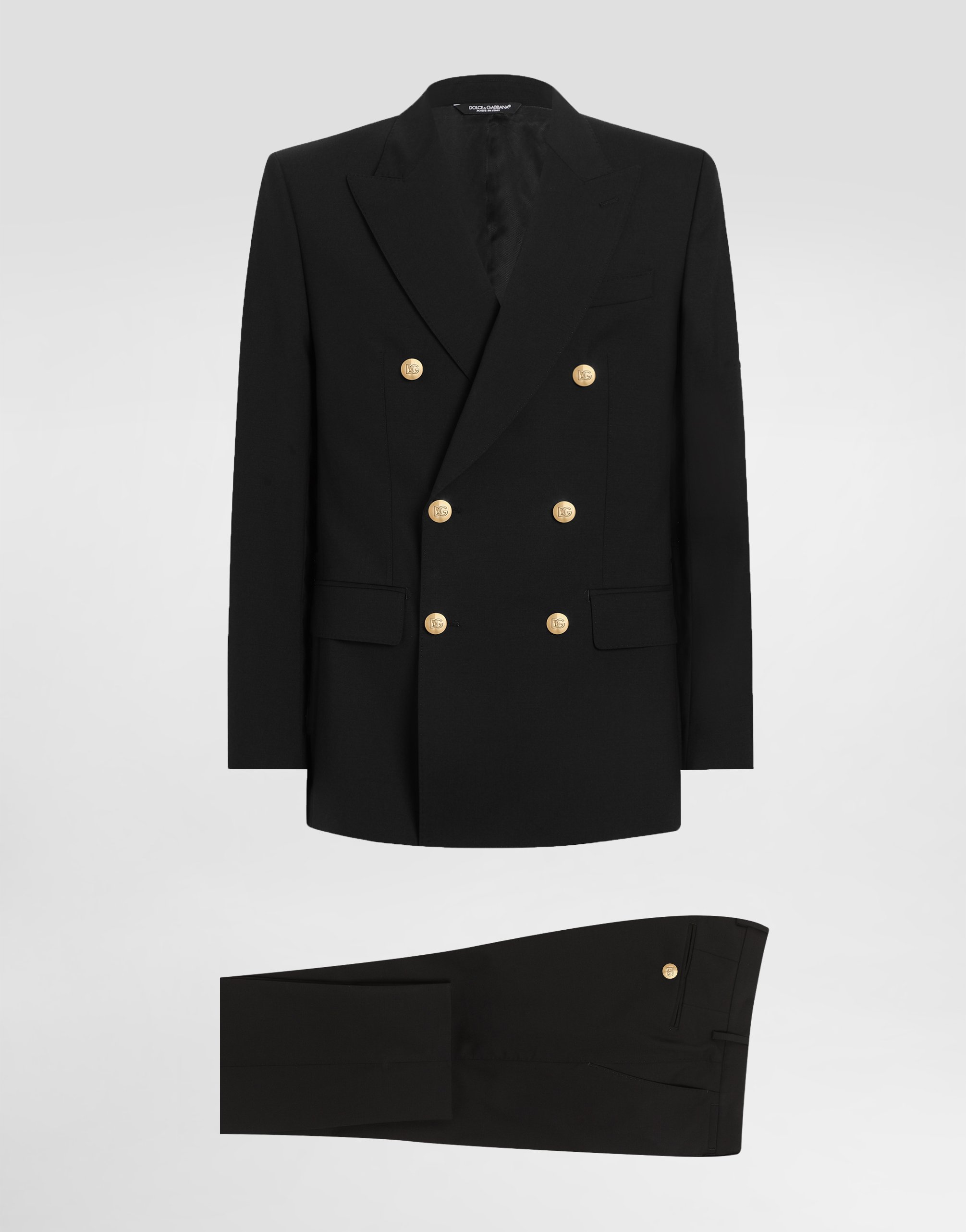 

Двубортный шерстяной костюм кроя мартини Dolce & Gabbana, черный