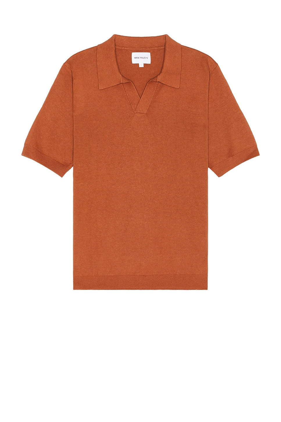 

Поло из хлопка и льна Leif Norse Projects, цвет Red Clay