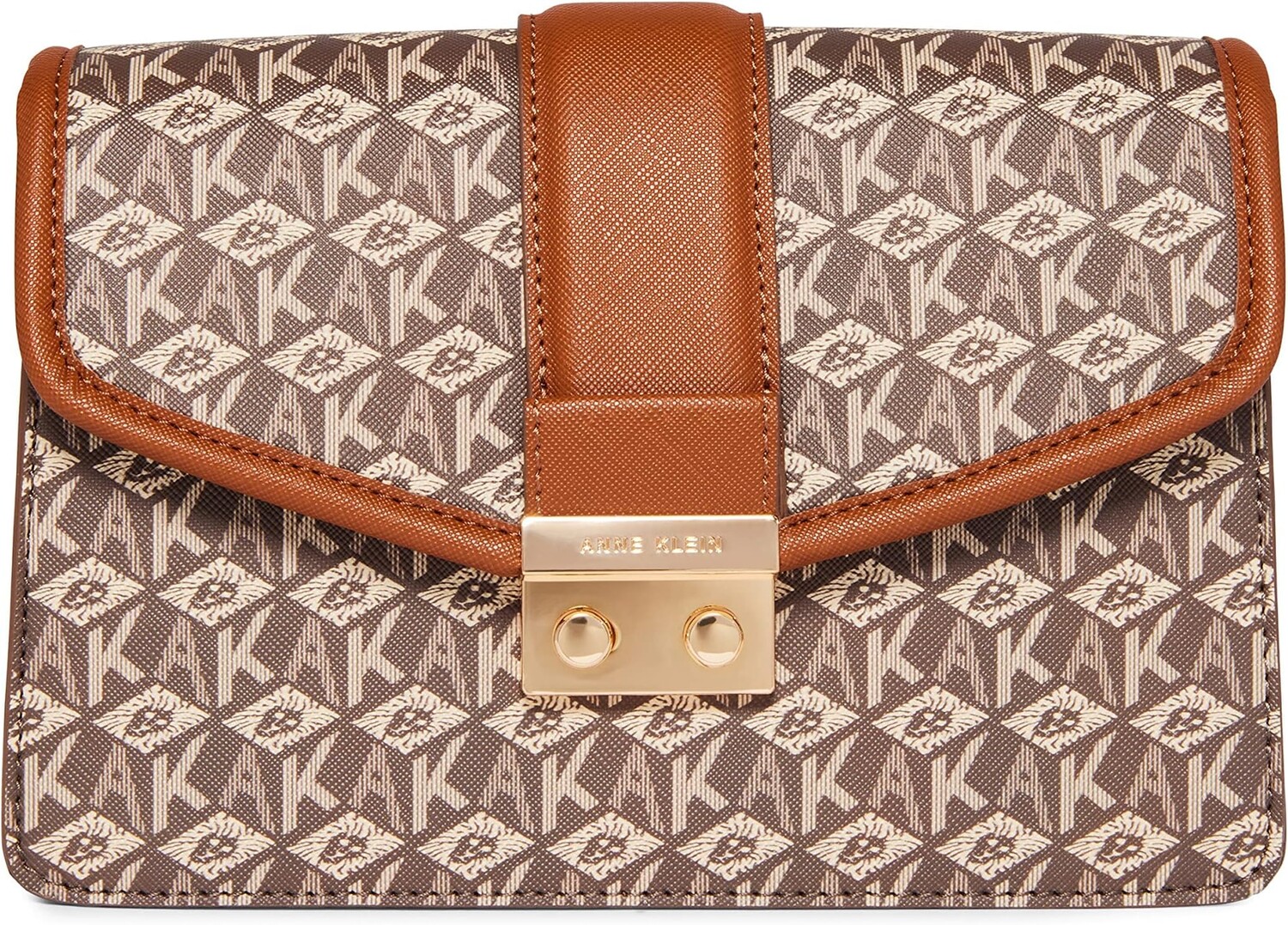 

Сумка кросс-боди Anne Klein Small Flap Cube Logo Crossbody, цвет Saddle