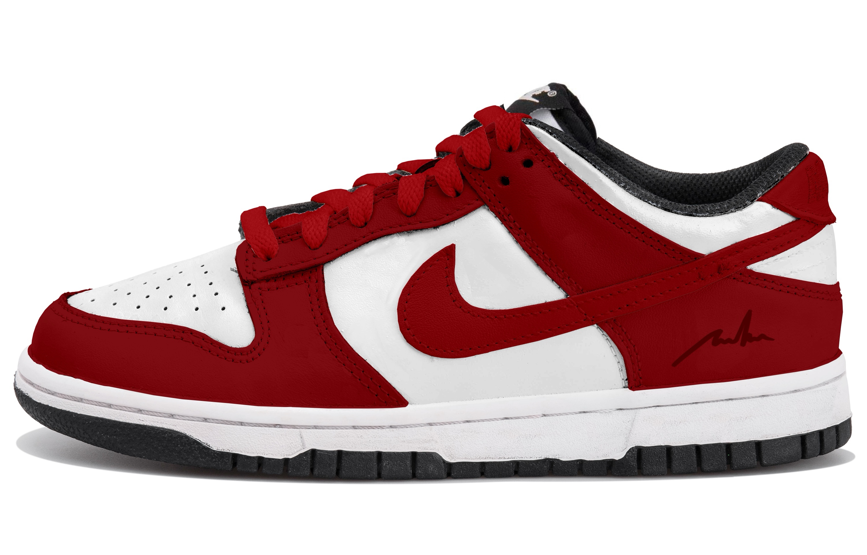 

Nike Детские кроссовки для скейтбординга Dunk Anti Slip, износостойкие, белые, красные, подростковые