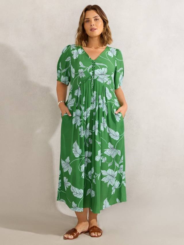 

Платье миди с коротким рукавом и цветочным принтом Live Unlimited