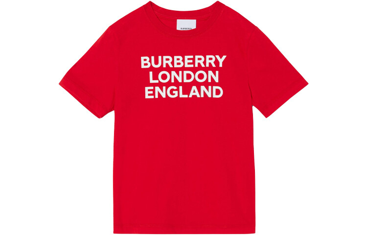 

Футболка детская Burberry с принтом, красный / белый
