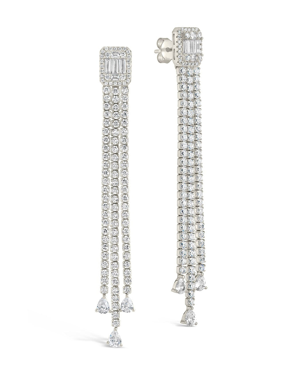 

Серьги-гвоздики Naomi CZ с подвесками Sterling Forever, серебряный