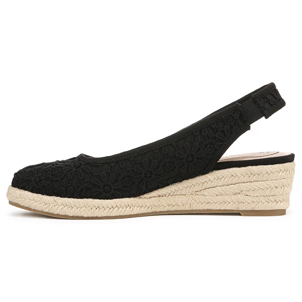 Туфли на танкетке Kayden espadrille wedge Lifestride, black fabric — фото 4