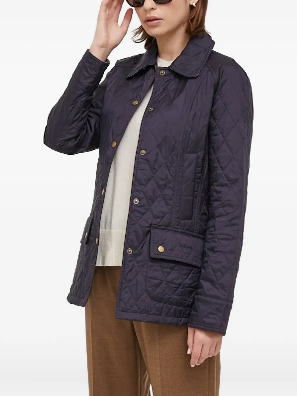

Стеганая куртка с узором в ромб Barbour, синий