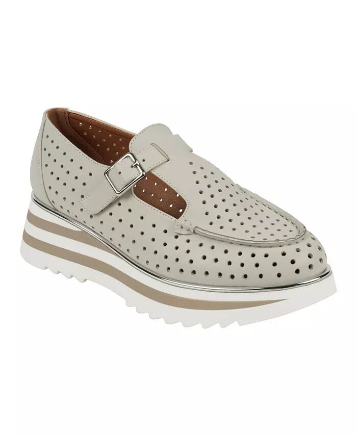 Женские лоферы на платформе Karmine с лазерной резкой Mary Jane GC Shoes, синий