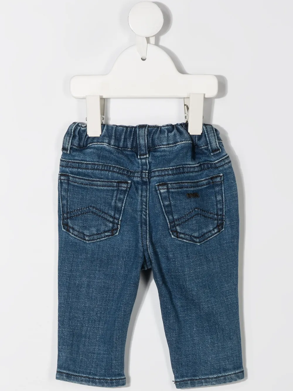 Узкие джинсы средней посадки Emporio Armani Kids, синий — фото 2