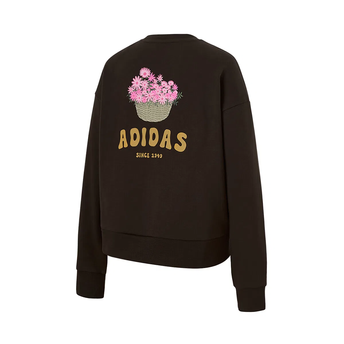Свитшот женский Dark Brown, круглый вырез, средней посадки Adidas — фото 3
