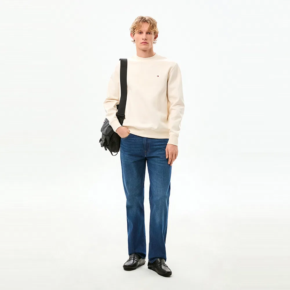 Мужской свитшот Essential Intech Crewneck, цвет айвори, от Tommy Hilfiger — фото 2