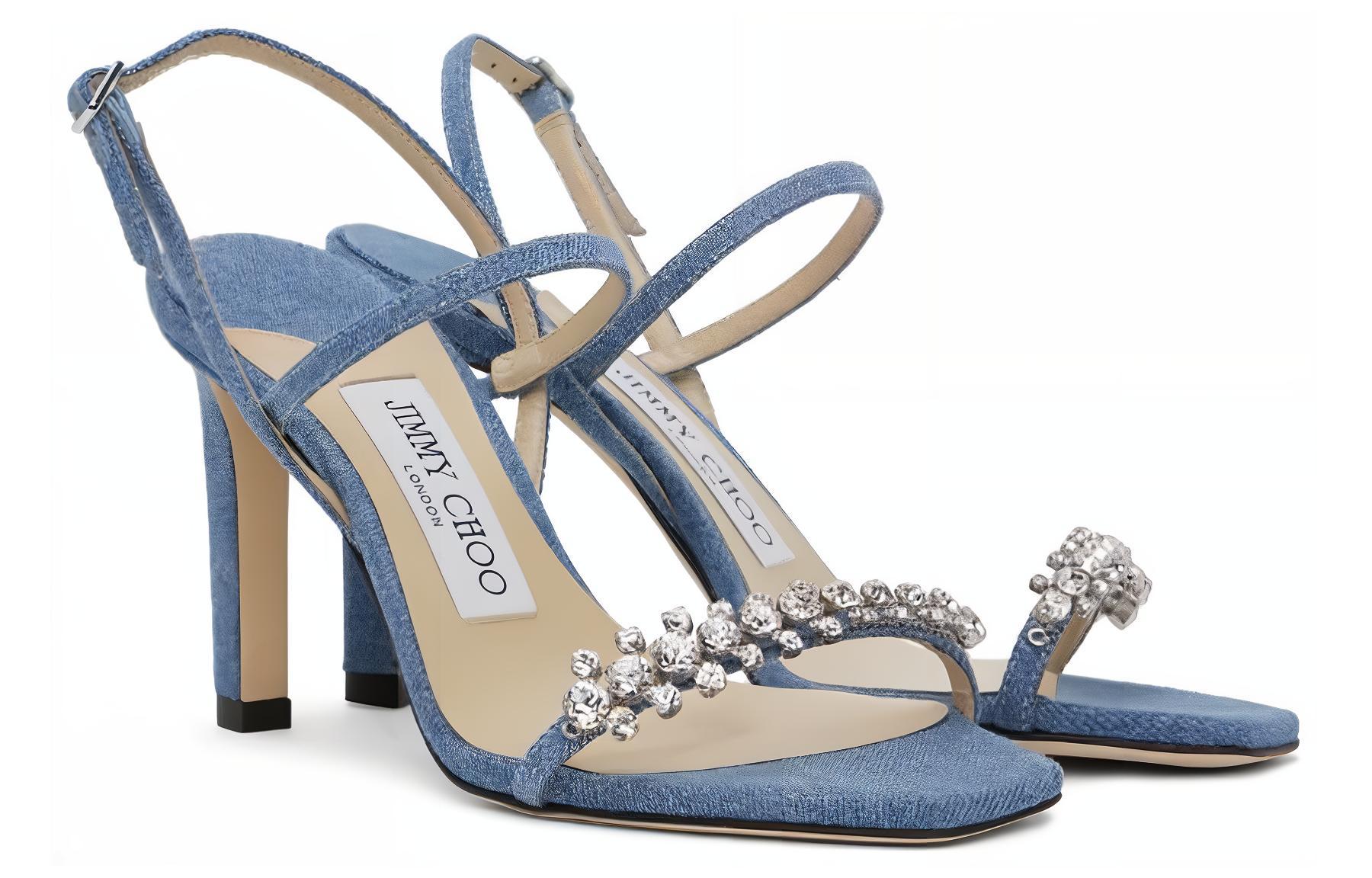 Jimmy Choo Мейра Однопряжечные сандалии 8,8 см Женские Синие, цвет Blue — фото 4