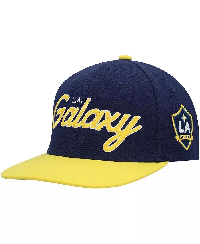 

Мужская темно-синяя эластичная шляпа Snapback LA Galaxy Team Script 2.0 Mitchell & Ness, синий