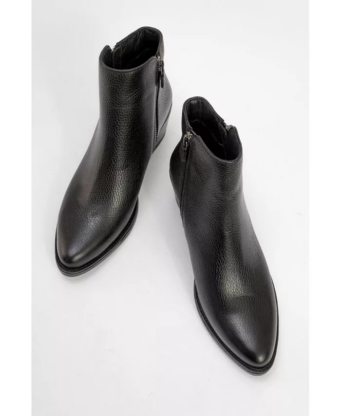 Ботинки Jayer Leather с двойной молнией и блочным каблуком (женские) Forever & Always Shoes, черный — фото 2