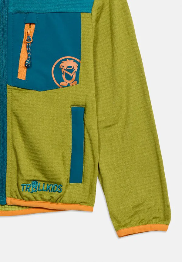 Детская куртка holmedal, флисовая куртка унисекс Trollkids, Pear Green/Lagoon Green — фото 4