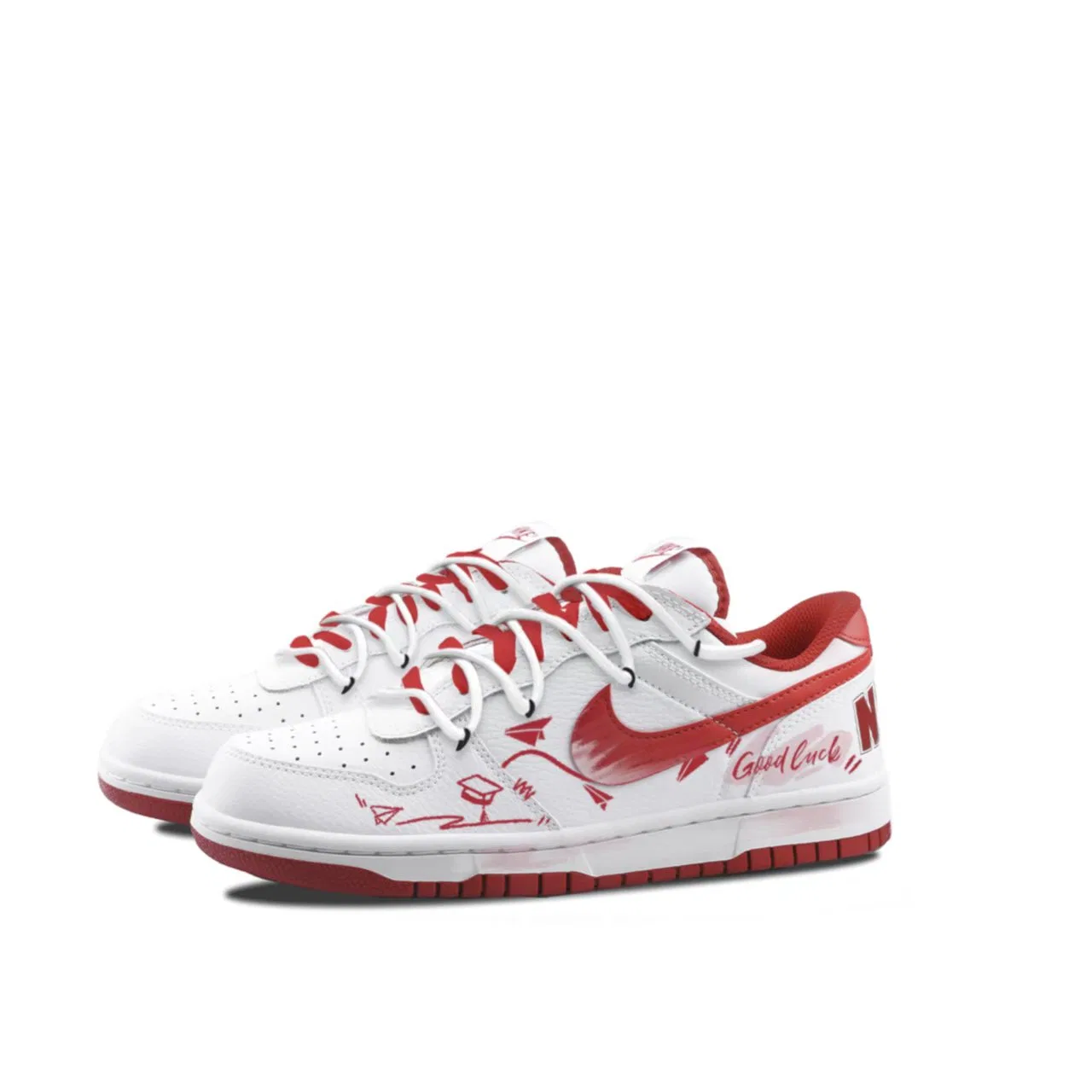 Кроссовки кеды скейтбордические Nike Big NIKE LOW красные — фото 4