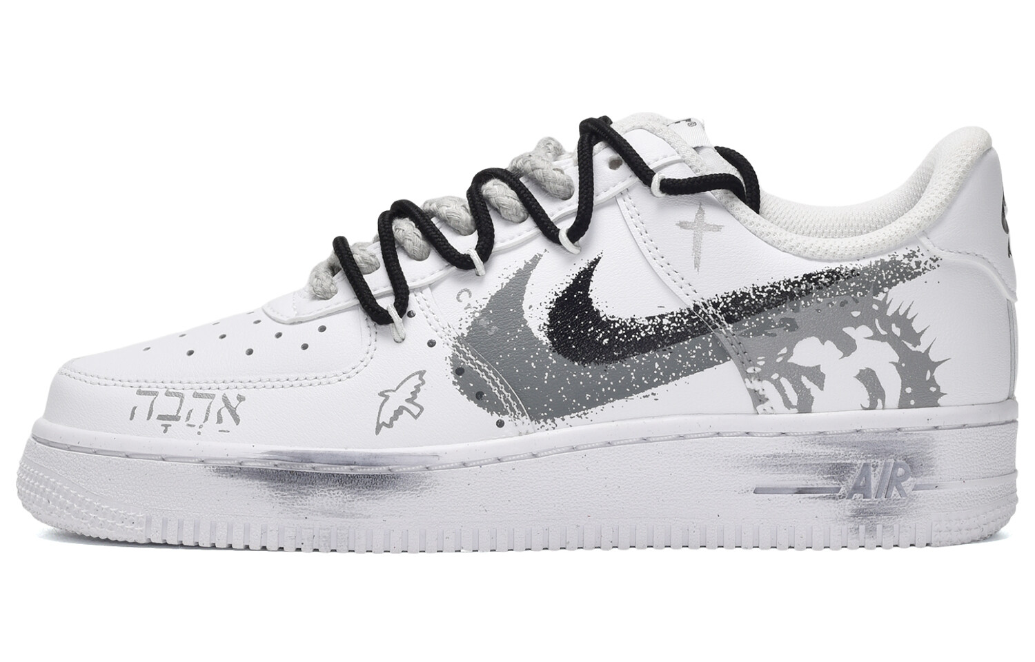

Обувь для скейтбординга Nike Air Force 1 унисекс, Black/White/Gray
