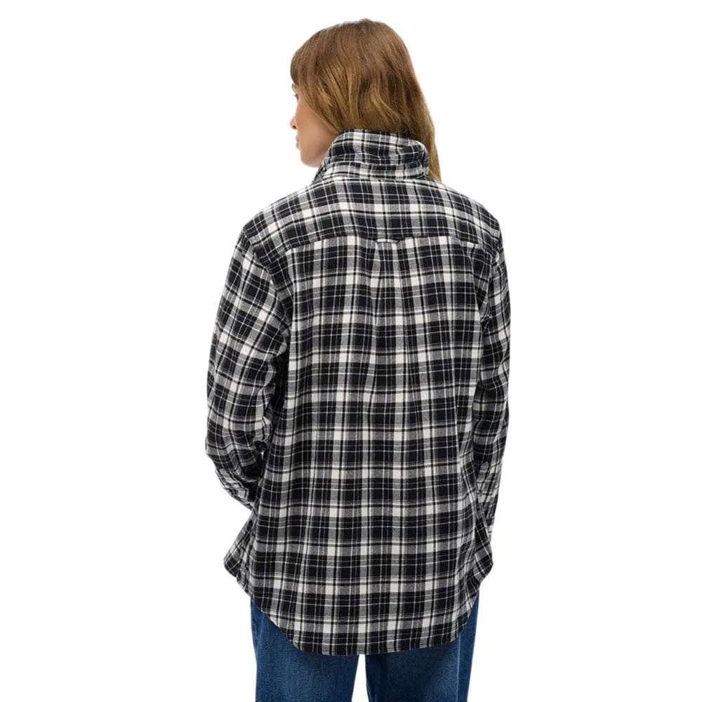 Рубашка с длинным рукавом Superdry Check Flannel Boyfriend, черный — фото 2