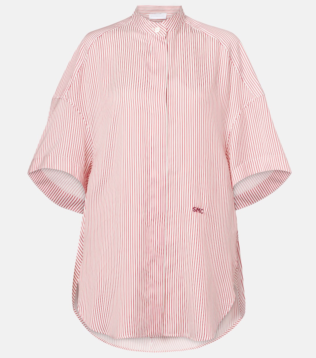 

Полосатая шелковая рубашка Stella McCartney, White/Red