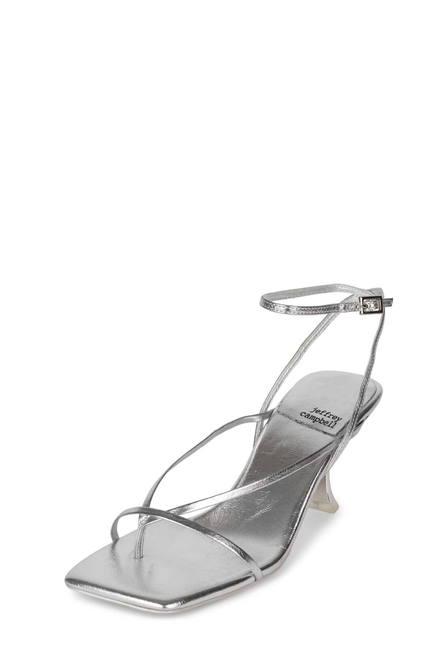 Женские сандалии Fluxx с ремешками в серебристом металлике Jeffrey Campbell — фото 2