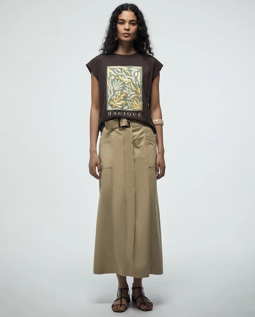 

Футболка с блестками Sfera, темно-коричневый