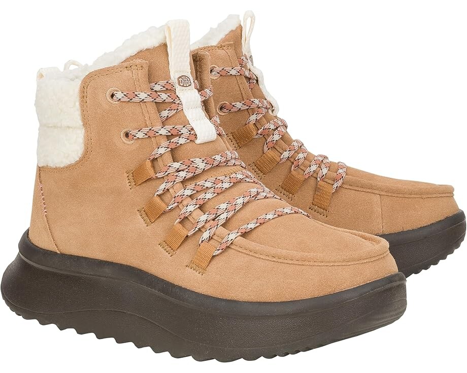 Лоферы Hey Dude Wendy Peak Apres Suede Cozy, цвет Chestnut/Black