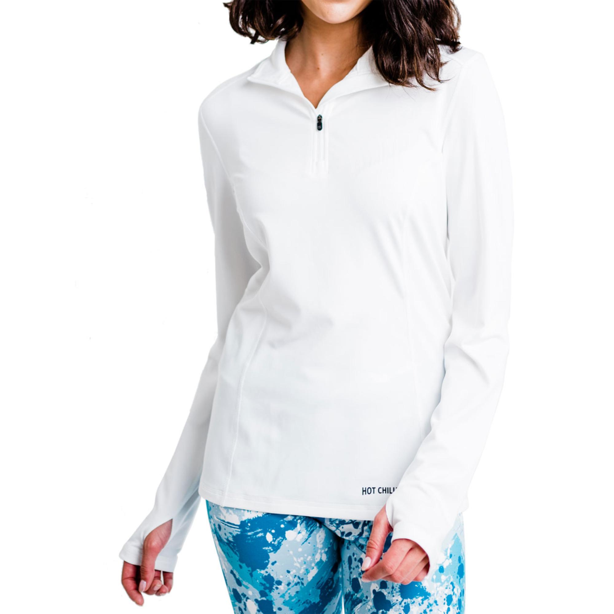 

Женская футболка с высоким воротником и застежкой-молнией из микроэлитной замши. Hot Chillys, White, Белый, Женская футболка с высоким воротником и застежкой-молнией из микроэлитной замши. Hot Chillys, White