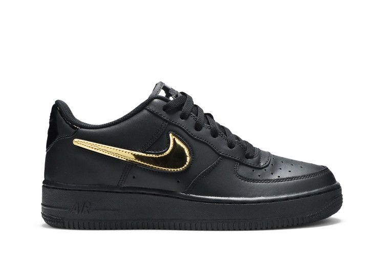 Кроссовки Nike Air Force 1 LV8 3 GS 'Removable Swoosh - Black', черный — фото 2